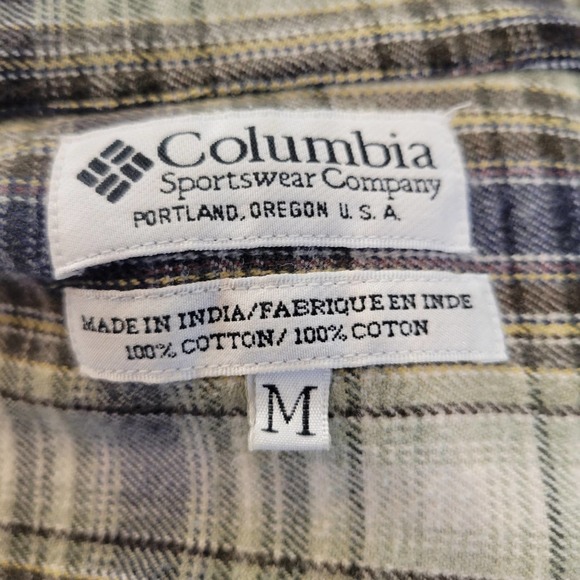 Womens Columbia 1/4 Zip Pullover Cotton Medium Plaid - Picture 15 of 16